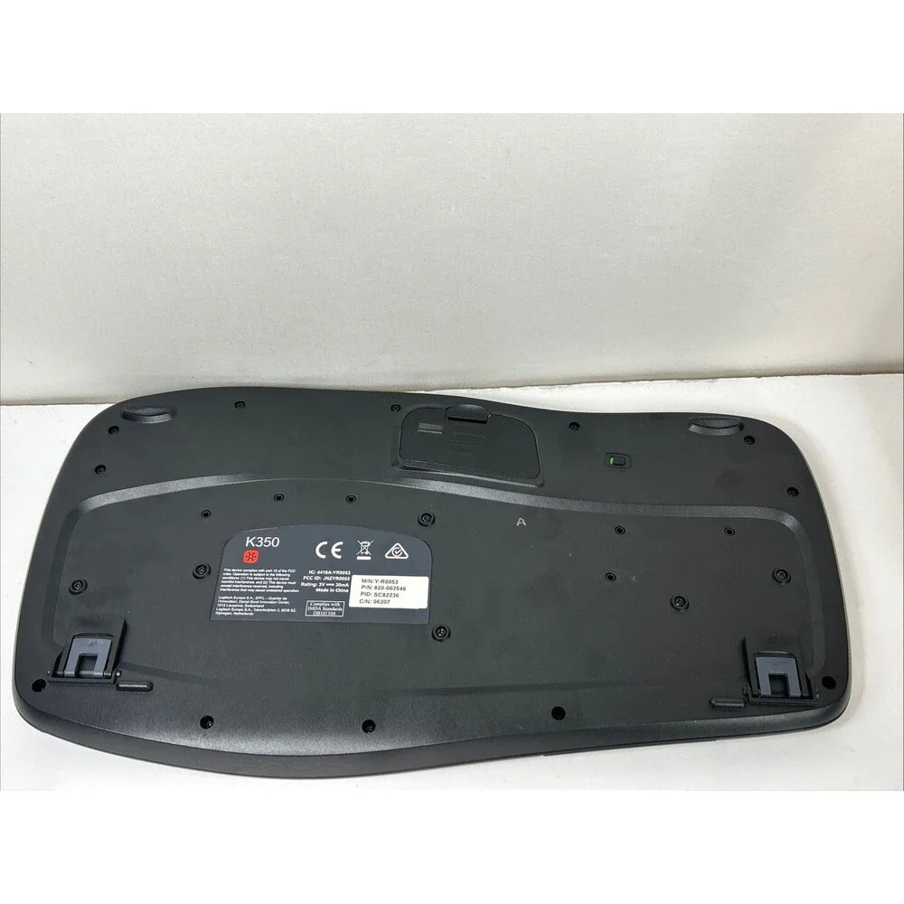 Logitech K350 Wireless Ergonomic Wave Keyboard Unifying Receiver Black Works